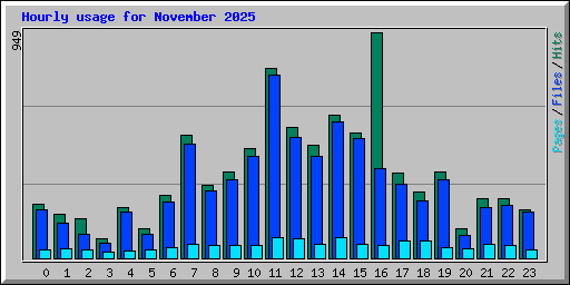 Hourly usage for November 2025